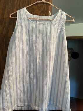 White Cotton-Blend Sleeveless Top